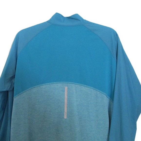 L L Bean Aqua Blue Thumb Hole Long Sleeve Reflective Accents Windbreaker Size L - Picture 14 of 14